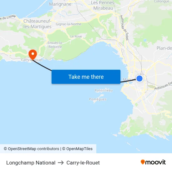 Longchamp National to Carry-le-Rouet map