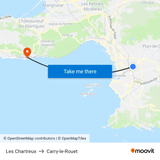 Les Chartreux to Carry-le-Rouet map