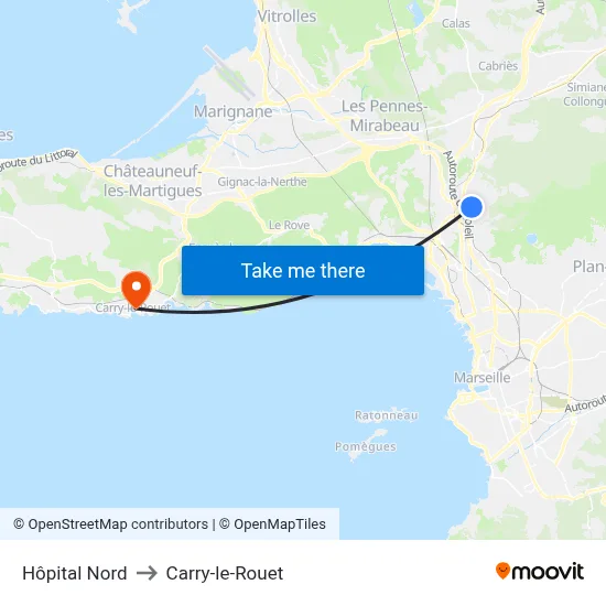 Hôpital Nord to Carry-le-Rouet map
