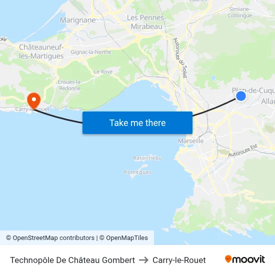 Technopôle De Château Gombert to Carry-le-Rouet map