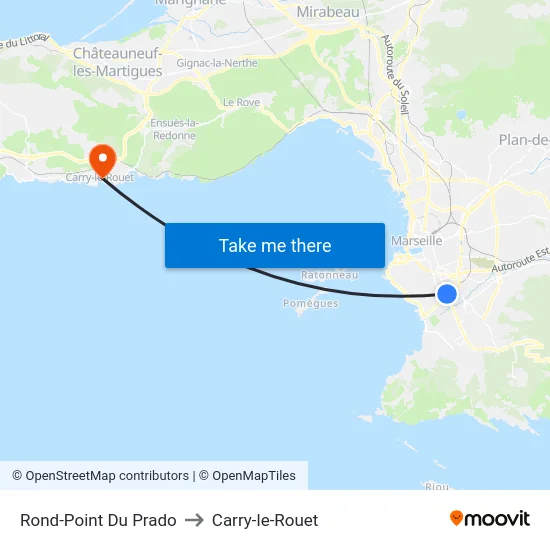 Rond-Point Du Prado to Carry-le-Rouet map