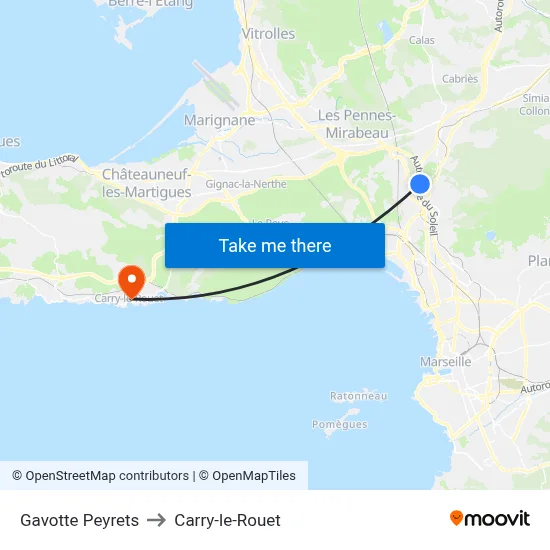 Gavotte Peyrets to Carry-le-Rouet map