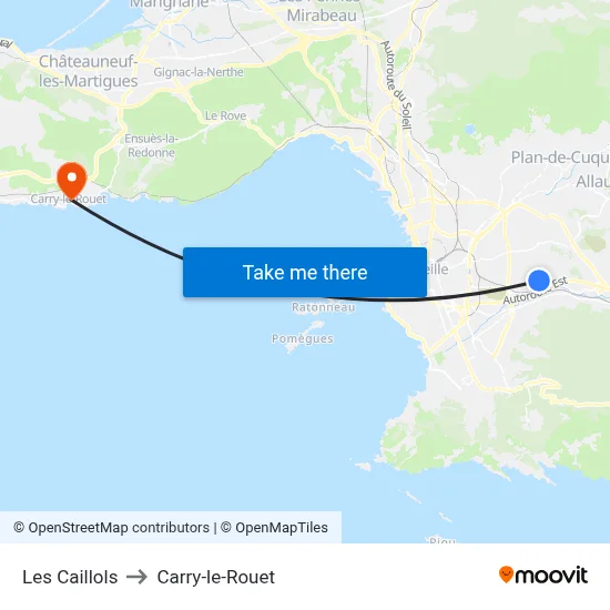 Les Caillols to Carry-le-Rouet map