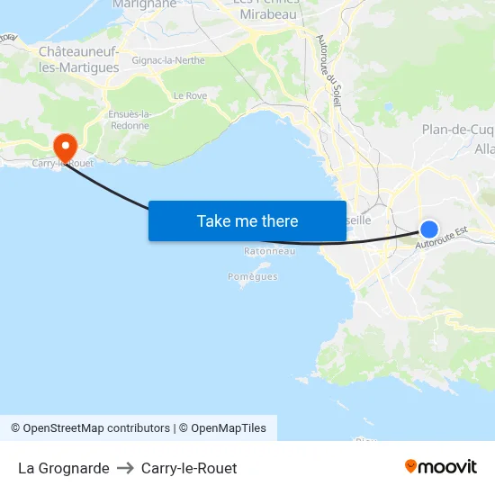 La Grognarde to Carry-le-Rouet map