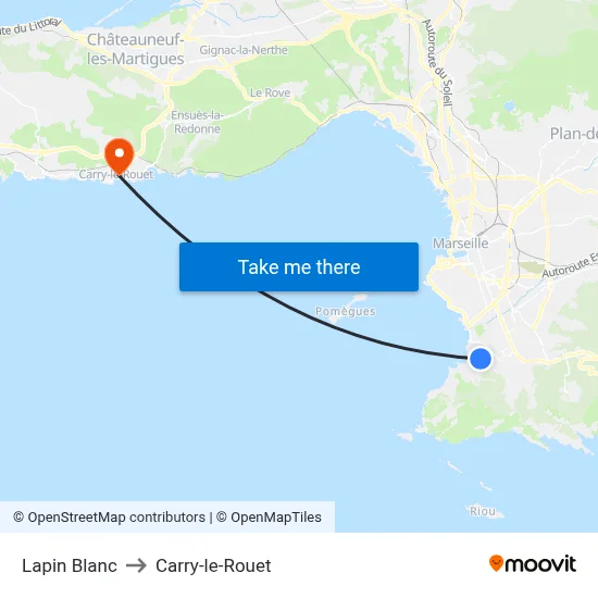 Lapin Blanc to Carry-le-Rouet map