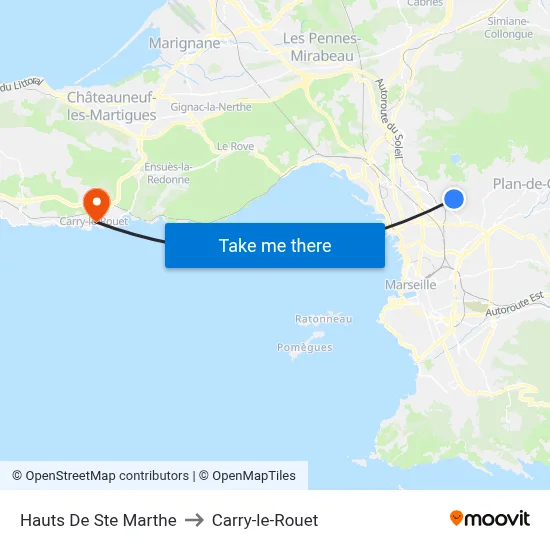 Hauts De Ste Marthe to Carry-le-Rouet map