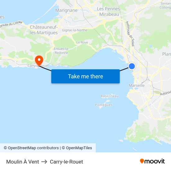 Moulin À Vent to Carry-le-Rouet map