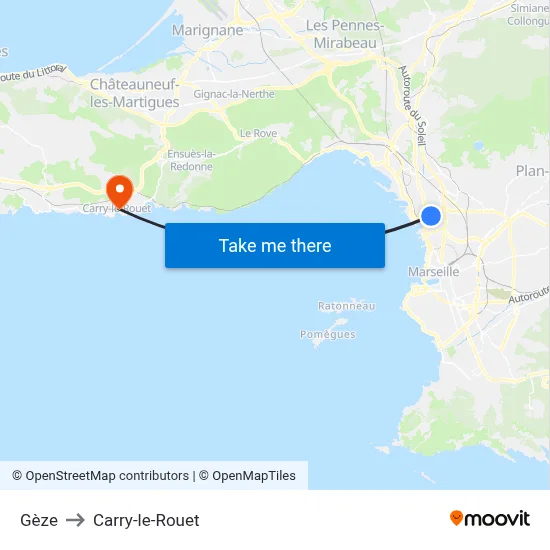 Gèze to Carry-le-Rouet map