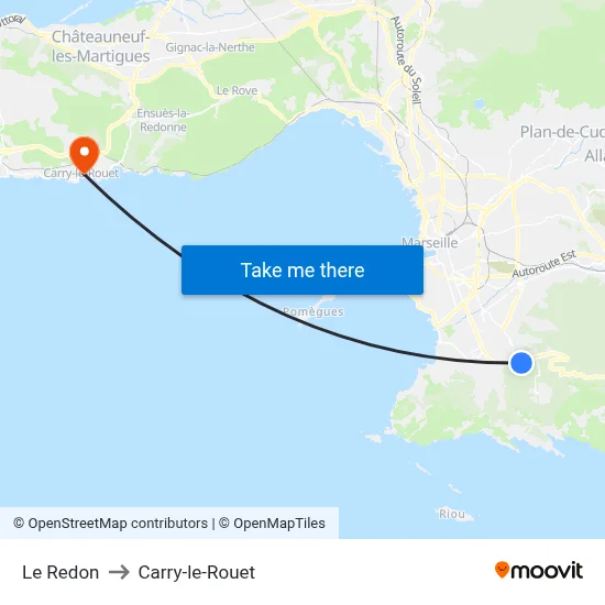 Le Redon to Carry-le-Rouet map