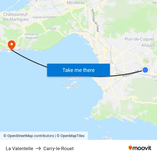 La Valentelle to Carry-le-Rouet map