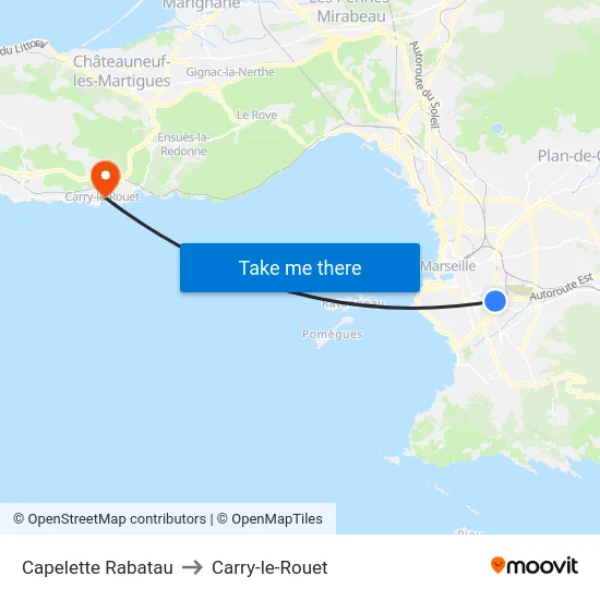 Capelette Rabatau to Carry-le-Rouet map