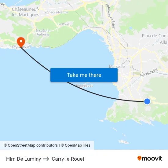 Hlm De Luminy to Carry-le-Rouet map