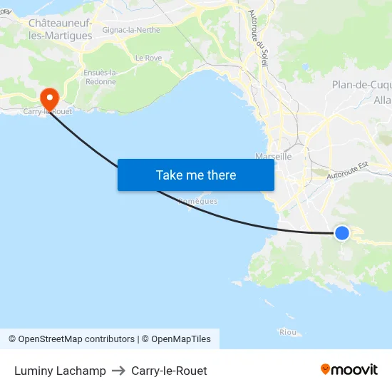 Luminy Lachamp to Carry-le-Rouet map