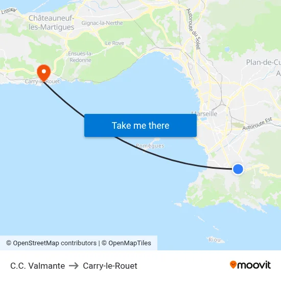 C.C. Valmante to Carry-le-Rouet map