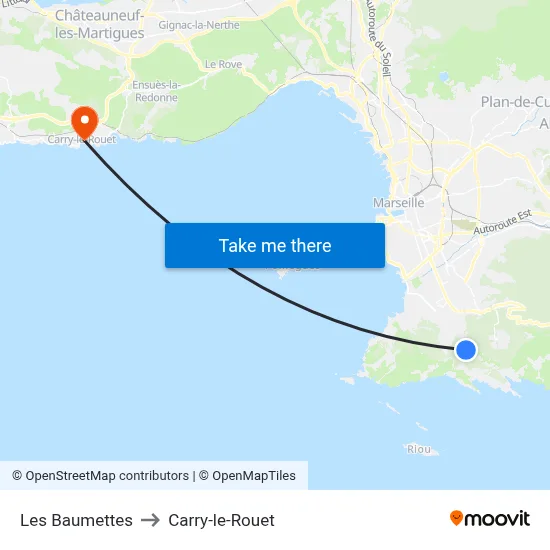 Les Baumettes to Carry-le-Rouet map