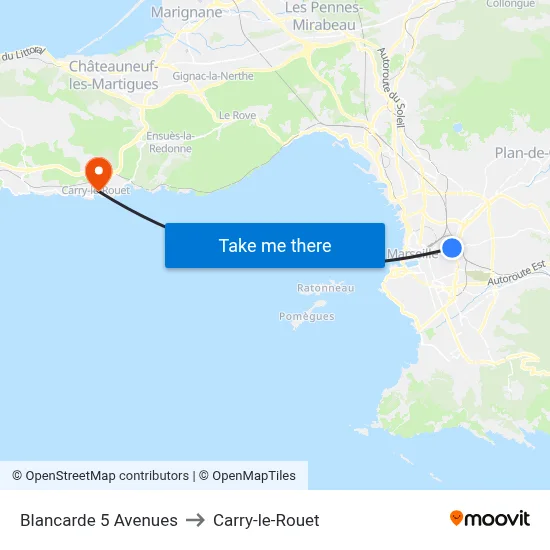 Blancarde 5 Avenues to Carry-le-Rouet map