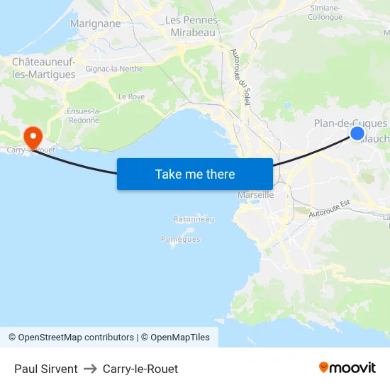 Paul Sirvent to Carry-le-Rouet map