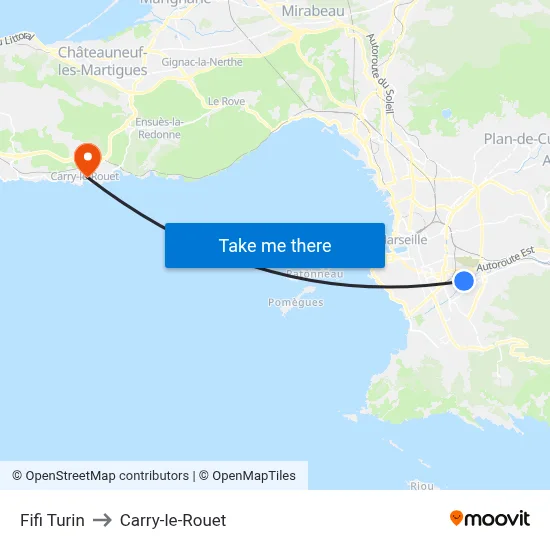 Fifi Turin to Carry-le-Rouet map