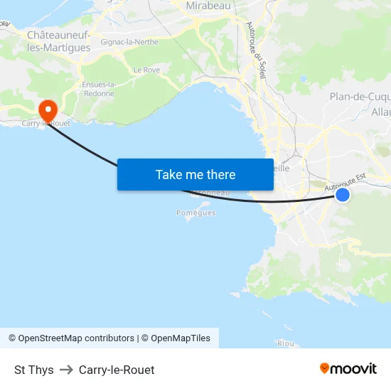 St Thys to Carry-le-Rouet map