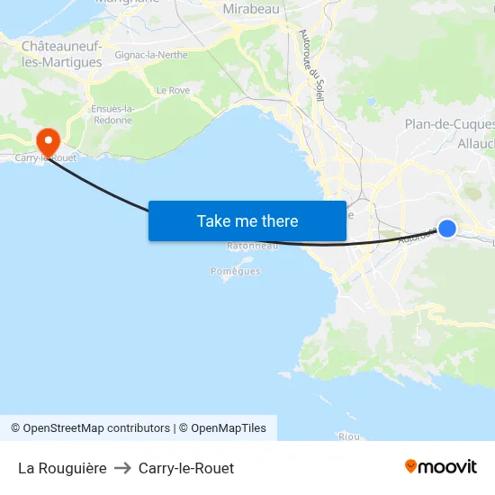 La Rouguière to Carry-le-Rouet map