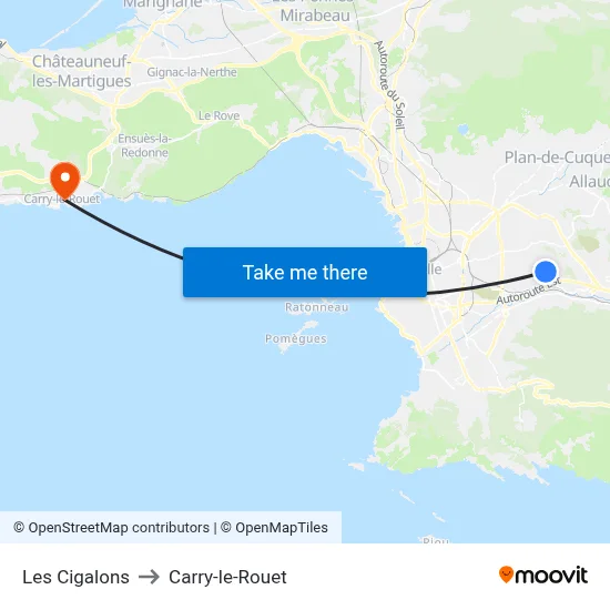 Les Cigalons to Carry-le-Rouet map