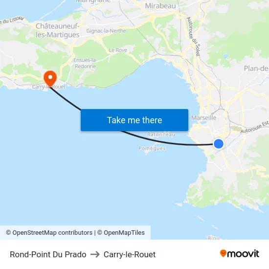 Rond-Point Du Prado to Carry-le-Rouet map