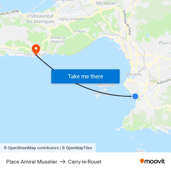 Place Amiral Muselier to Carry-le-Rouet map