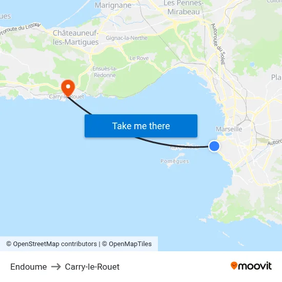 Endoume to Carry-le-Rouet map