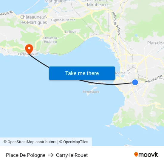 Place De Pologne to Carry-le-Rouet map