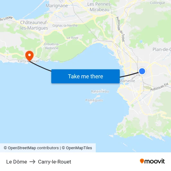 Le Dôme to Carry-le-Rouet map