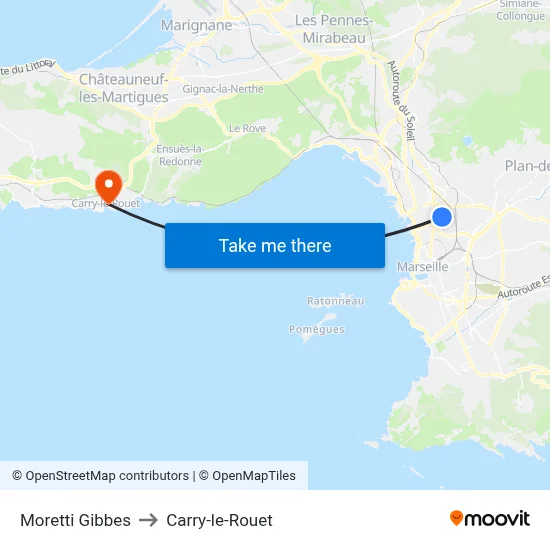 Moretti Gibbes to Carry-le-Rouet map