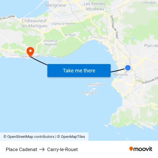 Place Cadenat to Carry-le-Rouet map