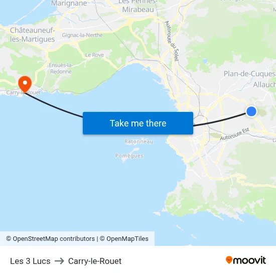 Les 3 Lucs to Carry-le-Rouet map