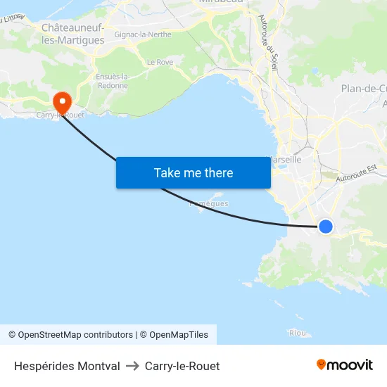 Hespérides Montval to Carry-le-Rouet map