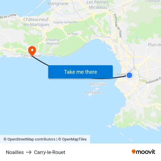 Noailles to Carry-le-Rouet map