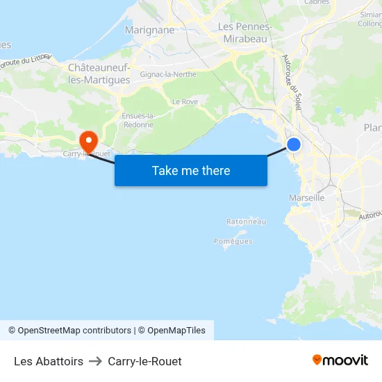 Les Abattoirs to Carry-le-Rouet map