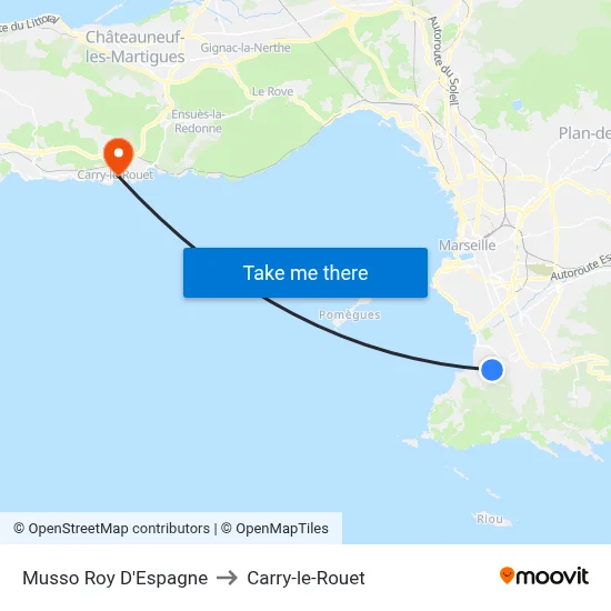 Musso Roy D'Espagne to Carry-le-Rouet map