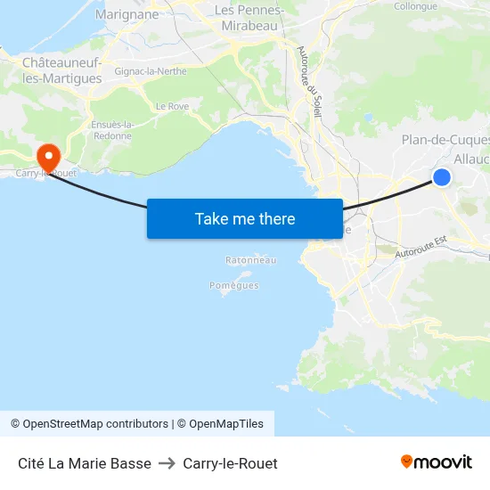Cité La Marie Basse to Carry-le-Rouet map
