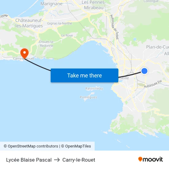 Lycée Blaise Pascal to Carry-le-Rouet map