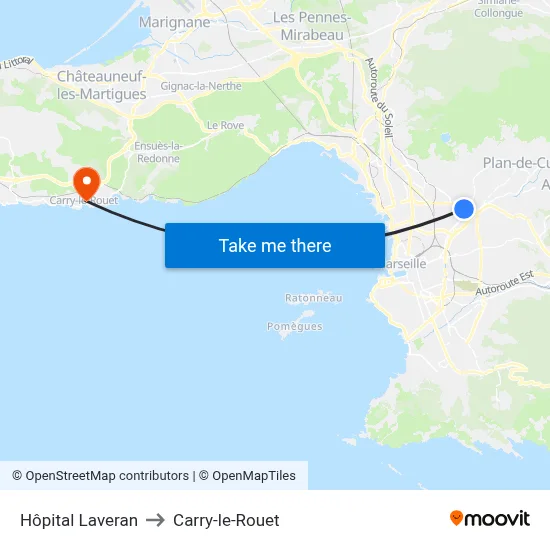 Hôpital Laveran to Carry-le-Rouet map