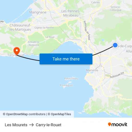 Les Mourets to Carry-le-Rouet map