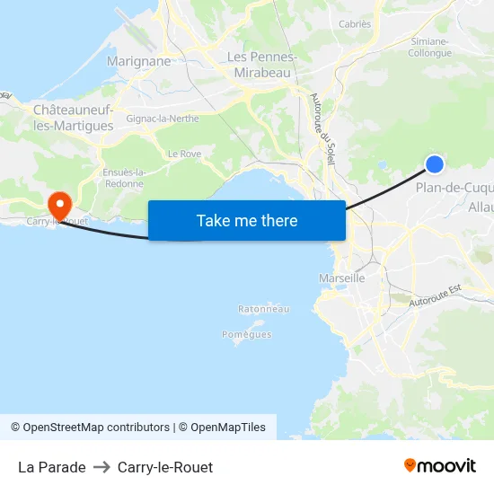 La Parade to Carry-le-Rouet map