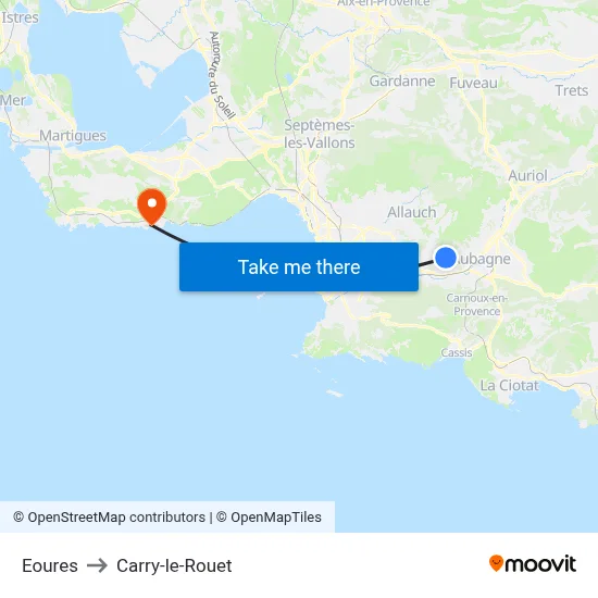 Eoures to Carry-le-Rouet map