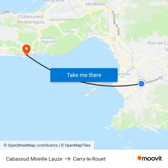 Cabassud Mireille Lauze to Carry-le-Rouet map