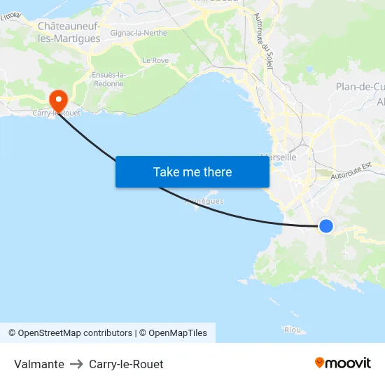 Valmante to Carry-le-Rouet map