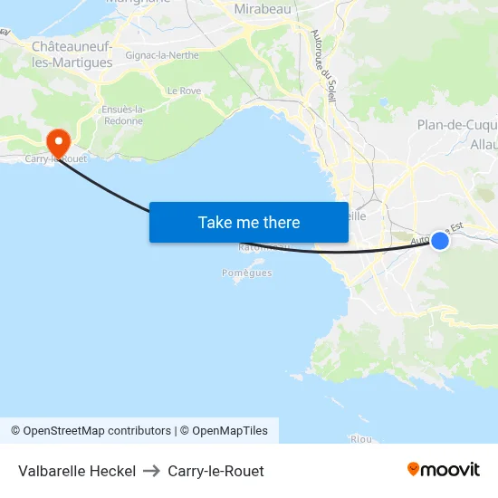 Valbarelle Heckel to Carry-le-Rouet map