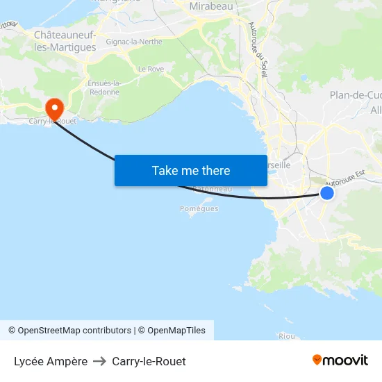 Lycée Ampère to Carry-le-Rouet map
