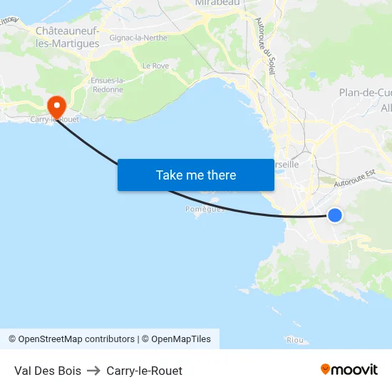 Val Des Bois to Carry-le-Rouet map