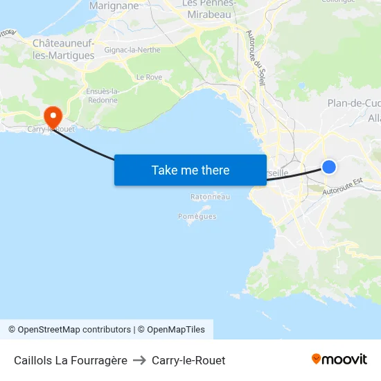 Caillols La Fourragère to Carry-le-Rouet map