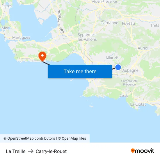La Treille to Carry-le-Rouet map